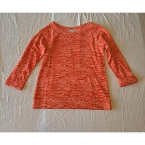 Currants Women’s Pullover Orange Three-Quarter Sleeve Top Size S